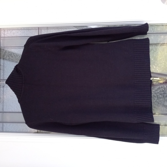 Olsen Europe NavyBlue Zippered Cardigan/Sweater Pockets Rib+Cable Knit Size S/M - Picture 4 of 7